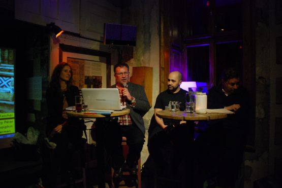 Ben Katchor és beszélgetőtársai a Café Amsterdam Fesztiválon
