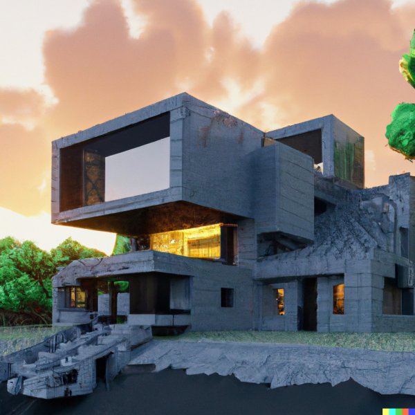 DALL-E által generált épület terve DALL-E által generált épület terve / Minecraft design Minecraft design