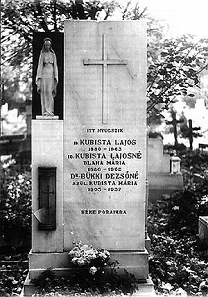 Major János: Kubista Lajos síremléke