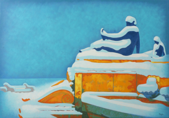 Potyók Tamás: Hó alatt (2010) 70x100cm.