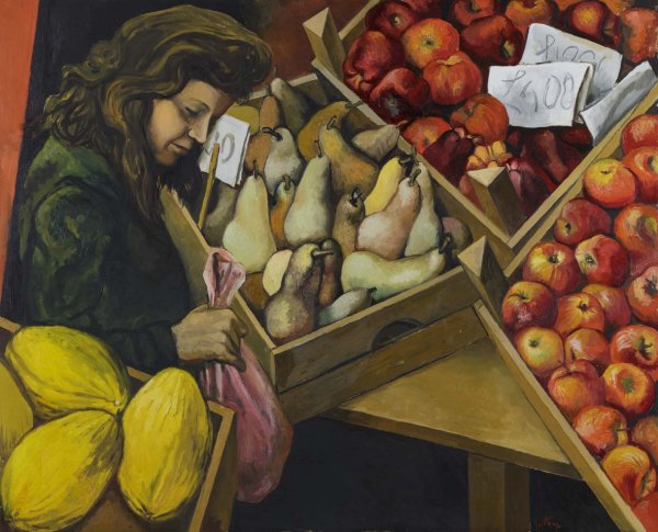 Renato Guttuso: Donna e banco di fruttam