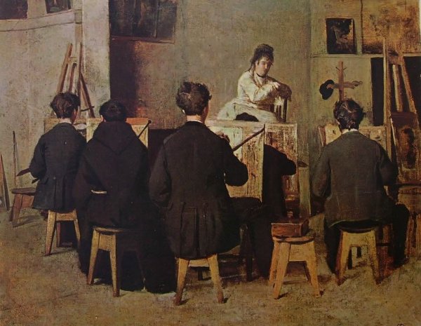 Giacomo Favretto: La scuola di pittura (Festőiskola)