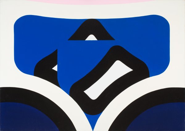 Nádler István Kék – fekete 1968, akril, vászon, 133 x 188 cm