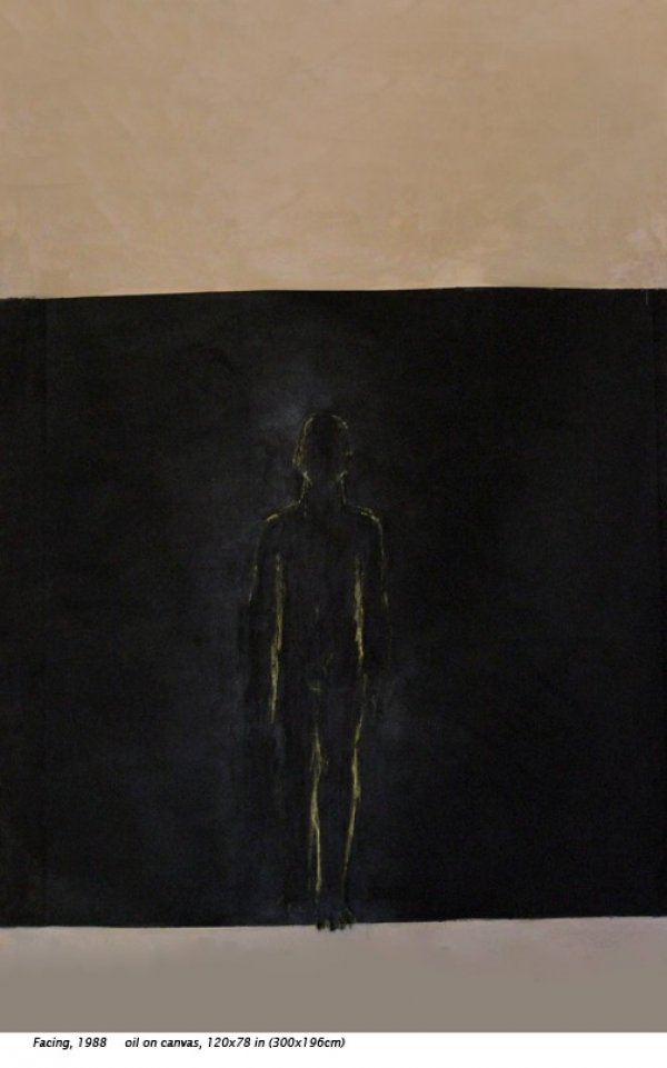 Reigl Judit – Facing. 1988, olajfestmény, 300 x 196 cm.