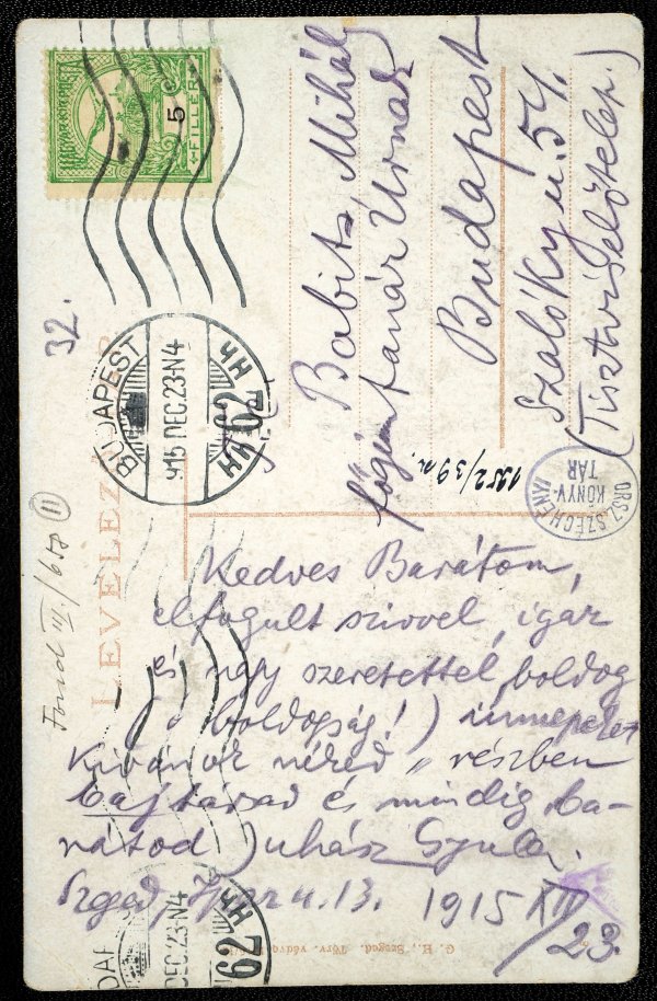 Juhász Gyula levele Babitshoz 1915-ből