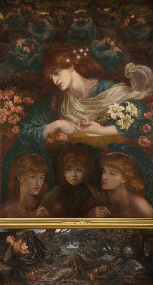 Dante Gabriel Rossetti: Az üdvözült lány, 1871 és 1878 között. Olaj, vászon. Forrás: Wikimedia Commons
