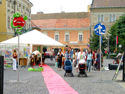 Kiállítási összkép Székesfehérváron, a Városház téren