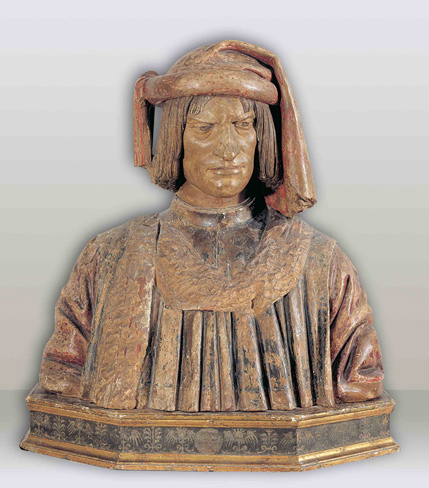 Andrea del Verrocchio műhelye: Lorenzo il Magnifico büsztje, Firenze, magángyűjtemény