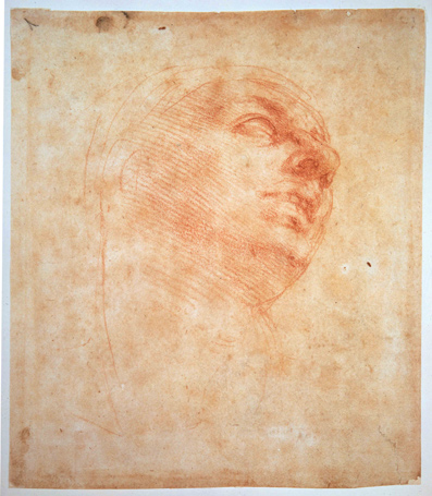 Michelangelo Buonarroti: Tanulmányfej a Doni-tondóhoz, Firenze, Casa Buonarroti