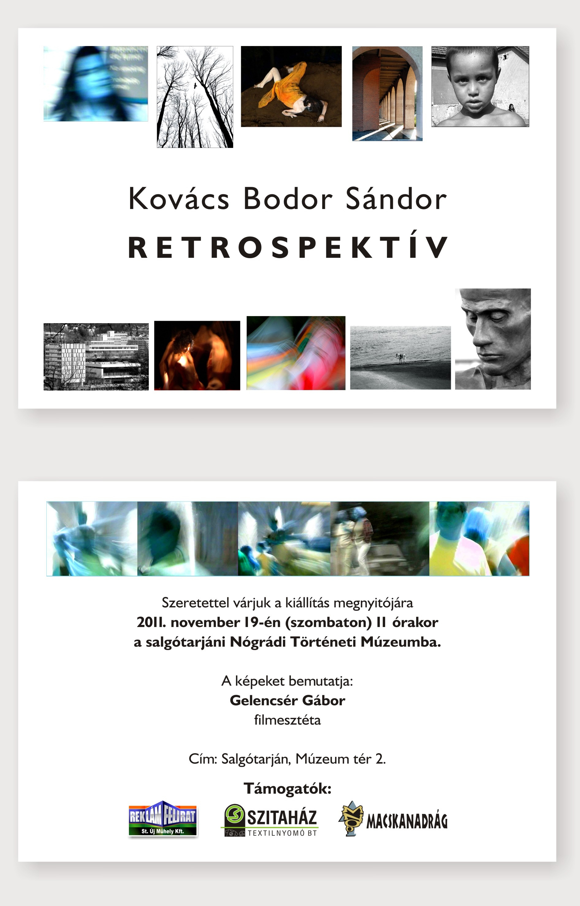 Kovács Bodor Sándor retrospektív fotókiállítása
